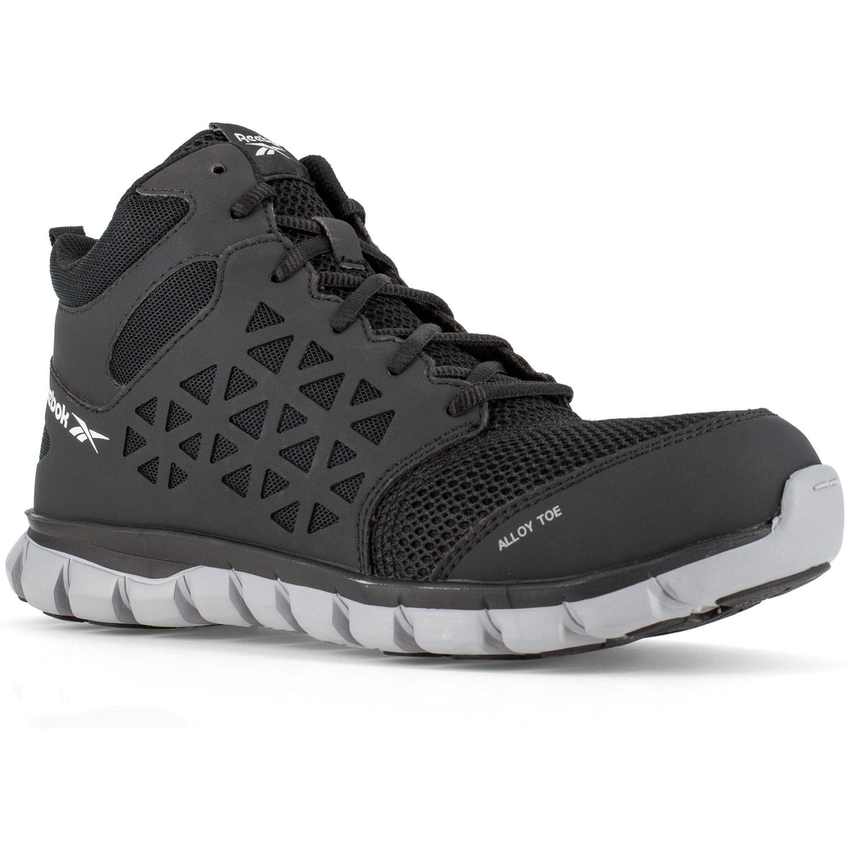 Reebok Women's Sublite Cushion Alloy Toe Athletic Work Shoe - Black - RB411 6 / Medium / Black - Overlook Boots