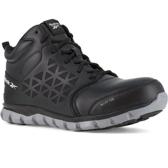 Reebok Men's Sublite Cushion Alloy Toe Athletic Work Shoe- Black- RB4142 4 / Medium / Black - Overlook Boots