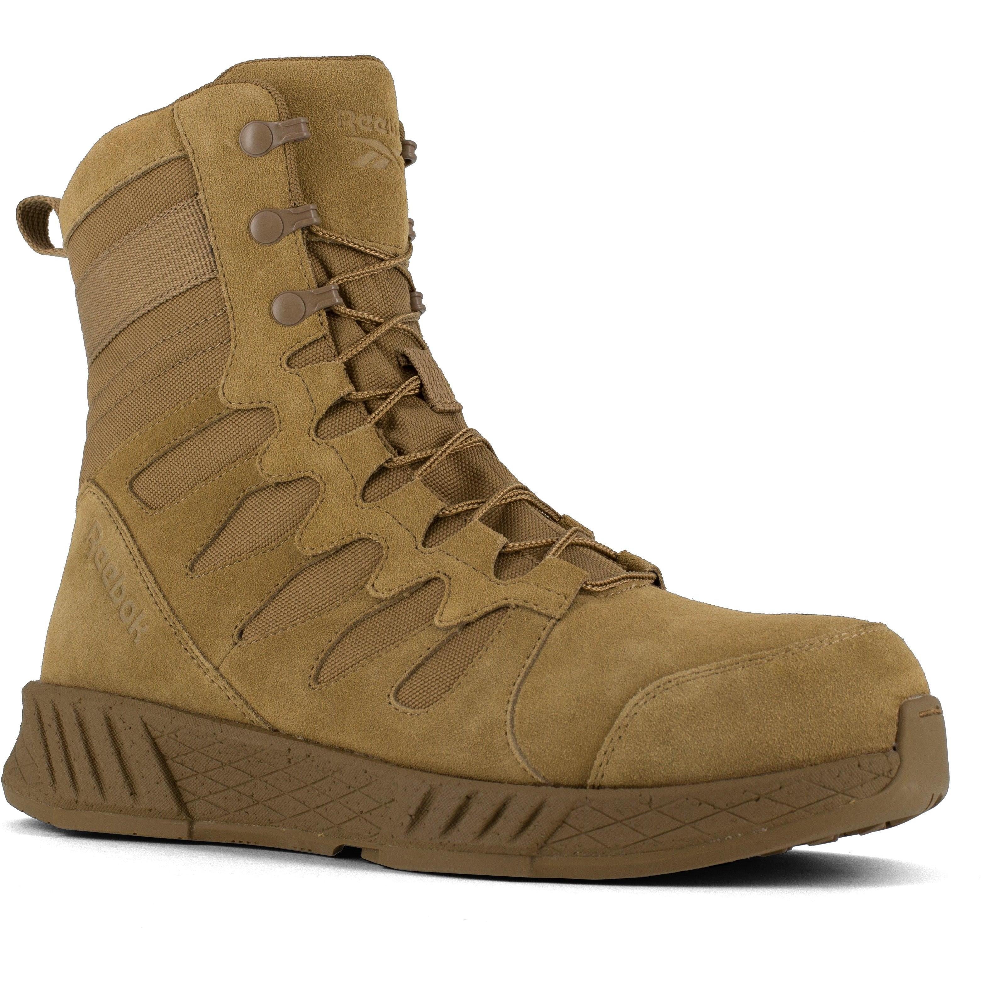 Reebok Men's Floatride Energy 8" Comp Toe Side Zipper Tactical Boot - Coyote - RB4360 4.0 / Medium / Tan - Overlook Boots
