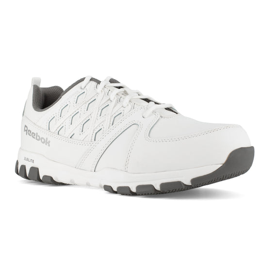 Reebok Women's Sublite Steel Toe Oxford Athletic Work Shoe - White - RB434 6.0 / Medium / White - Overlook Boots