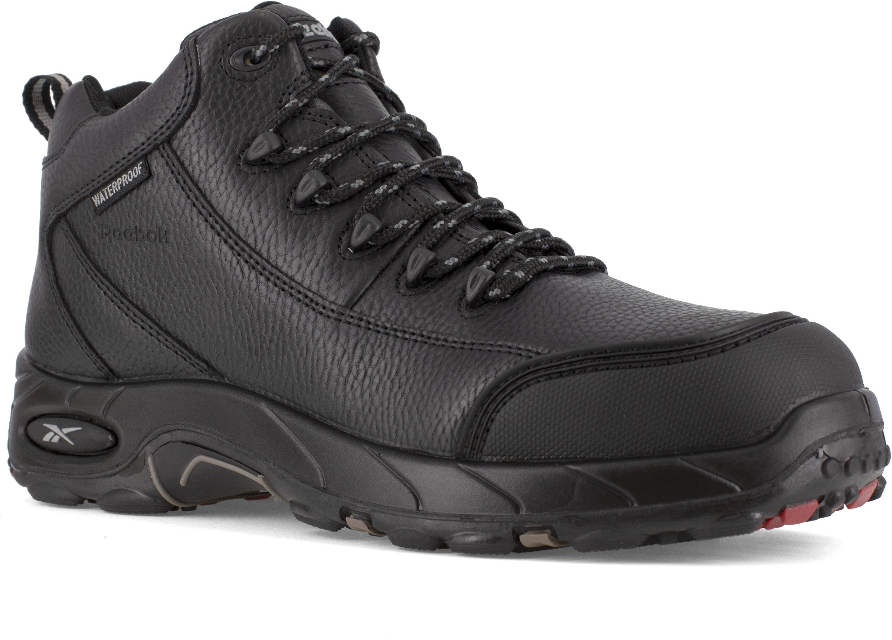 Reebok Men's Tiahawk Composite Toe Waterproof Sport Work Boot - Black - RB4555 4 / Medium / Black - Overlook Boots