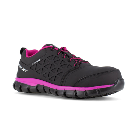 Reebok Women's Sublite Cushion Composite Toe Athletic Work Shoe - Black - RB491 6.0 / Medium / Black - Overlook Boots