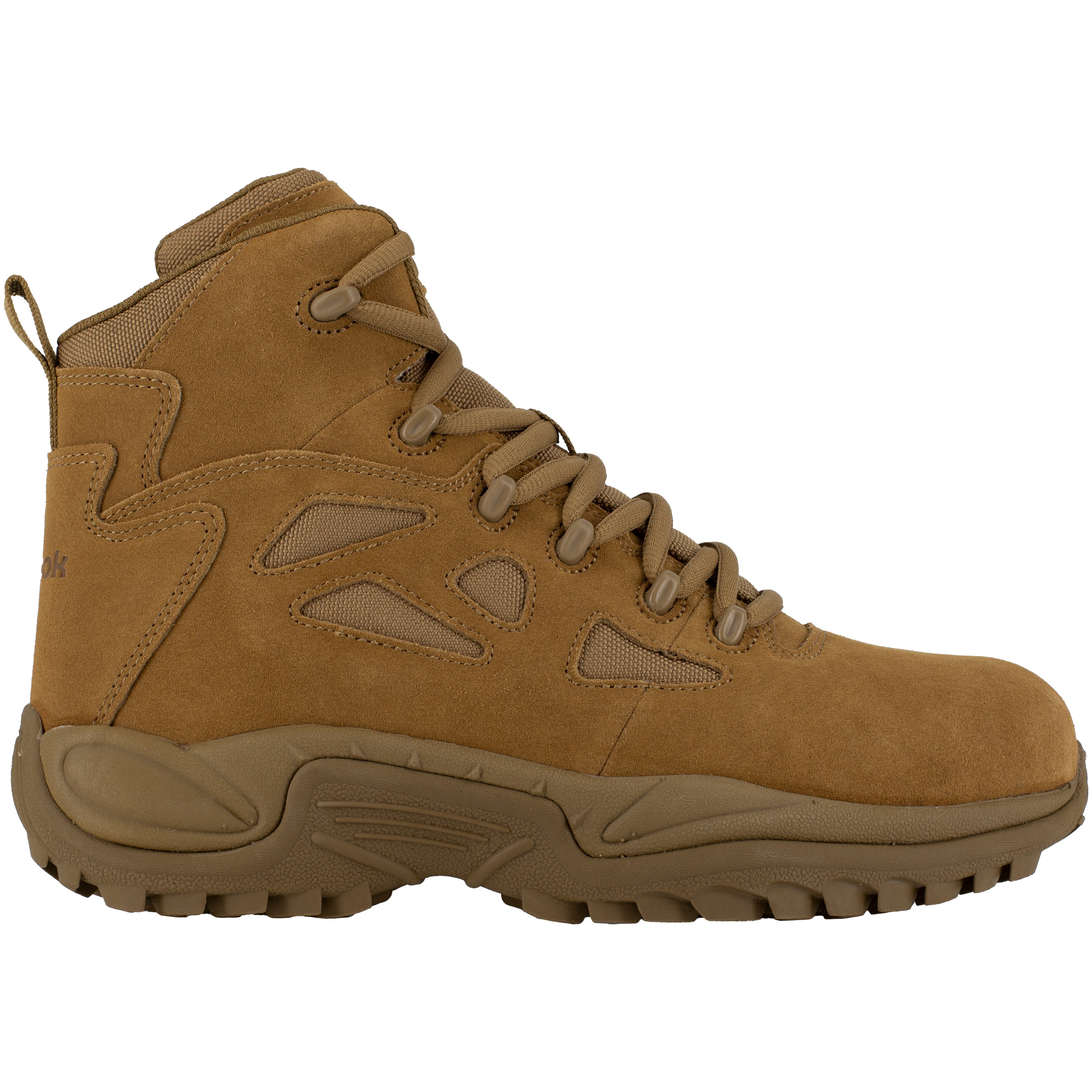 Reebok Men's Rapid Response RB 6" Composite Toe Side Zipper Stealth Duty Work Boot - Coyote - RB8650 - Overlook Boots