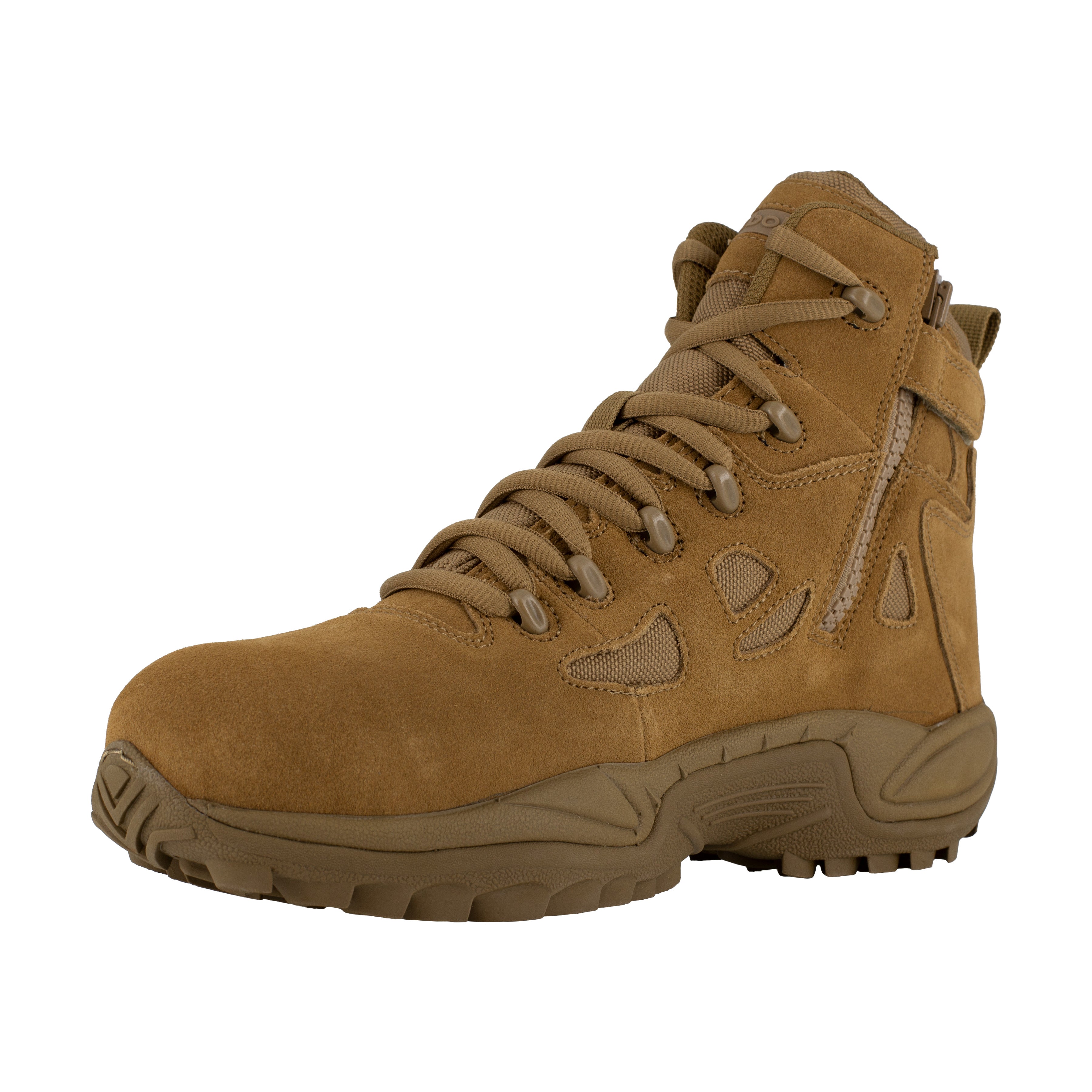 Reebok Men's Rapid Response RB 6" Composite Toe Side Zipper Stealth Duty Work Boot - Coyote - RB8650 - Overlook Boots