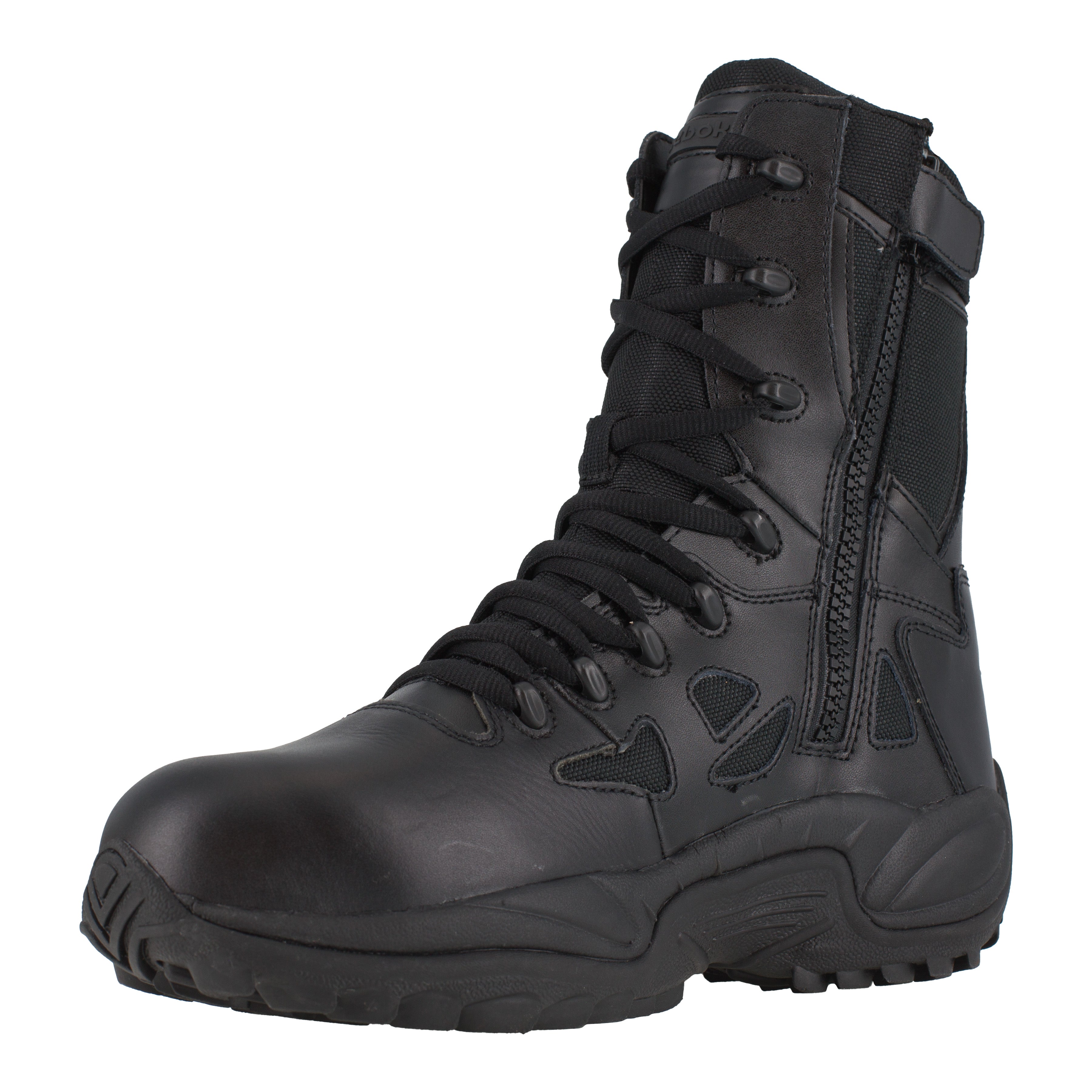 Reebok Men's Rapid Response RB 8" Composite Toe Side Zipper Police Duty Boot - Black - RB8874 - Overlook Boots