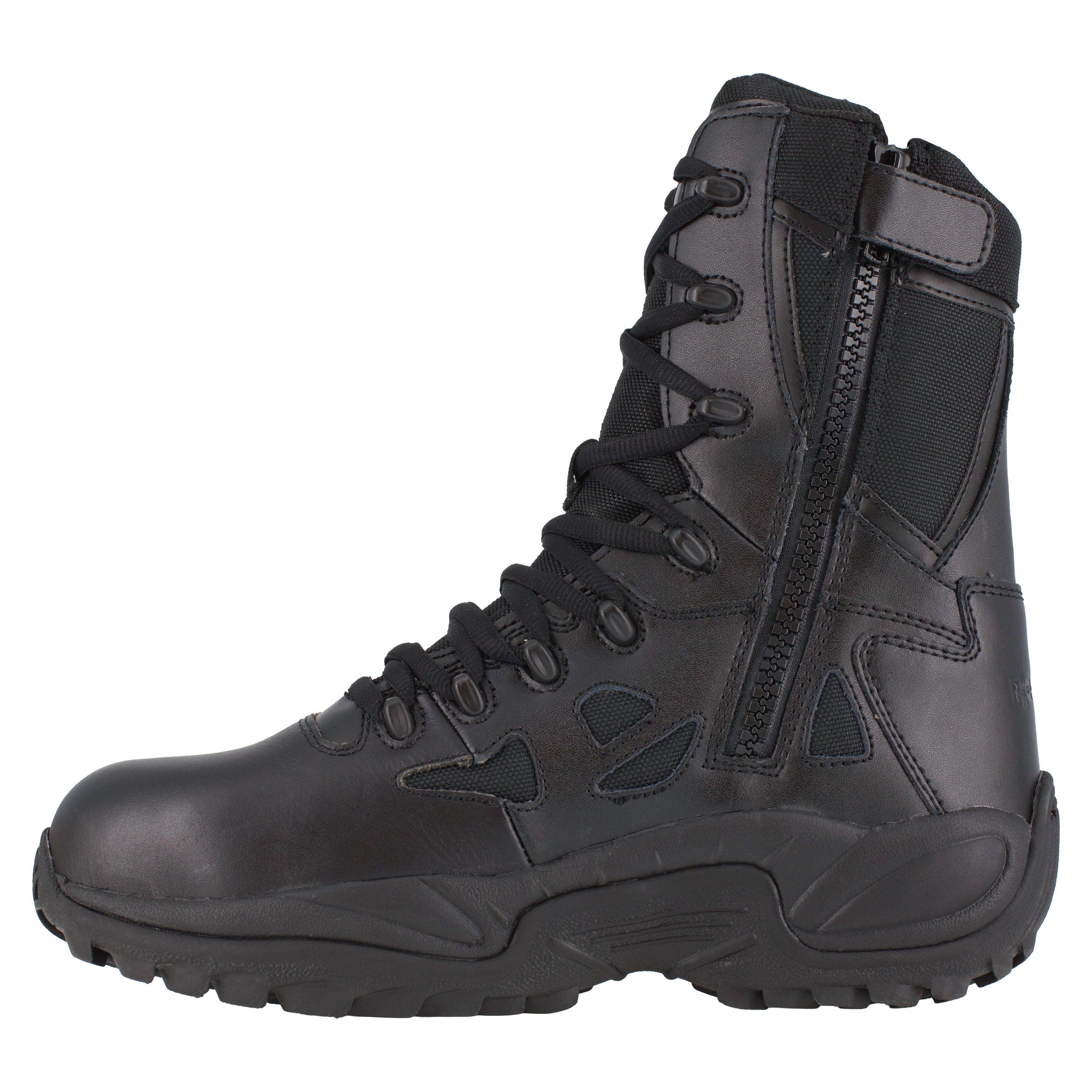 Reebok Men's Rapid Response RB 8" Composite Toe Side Zipper Police Duty Boot - Black - RB8874 - Overlook Boots
