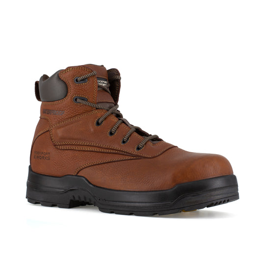 Rockport Men's More Energy 6" Plain Toe Waterproof Work Boot - Tan - RK6628 6 / Medium / Tan - Overlook Boots
