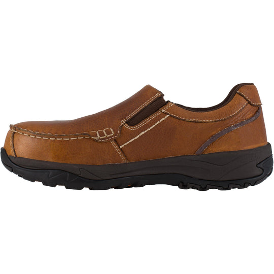 Rockport Men's Twin Gore Moc Toe Slip On Casual Work Shoe - Brown - RK6748 - Overlook Boots