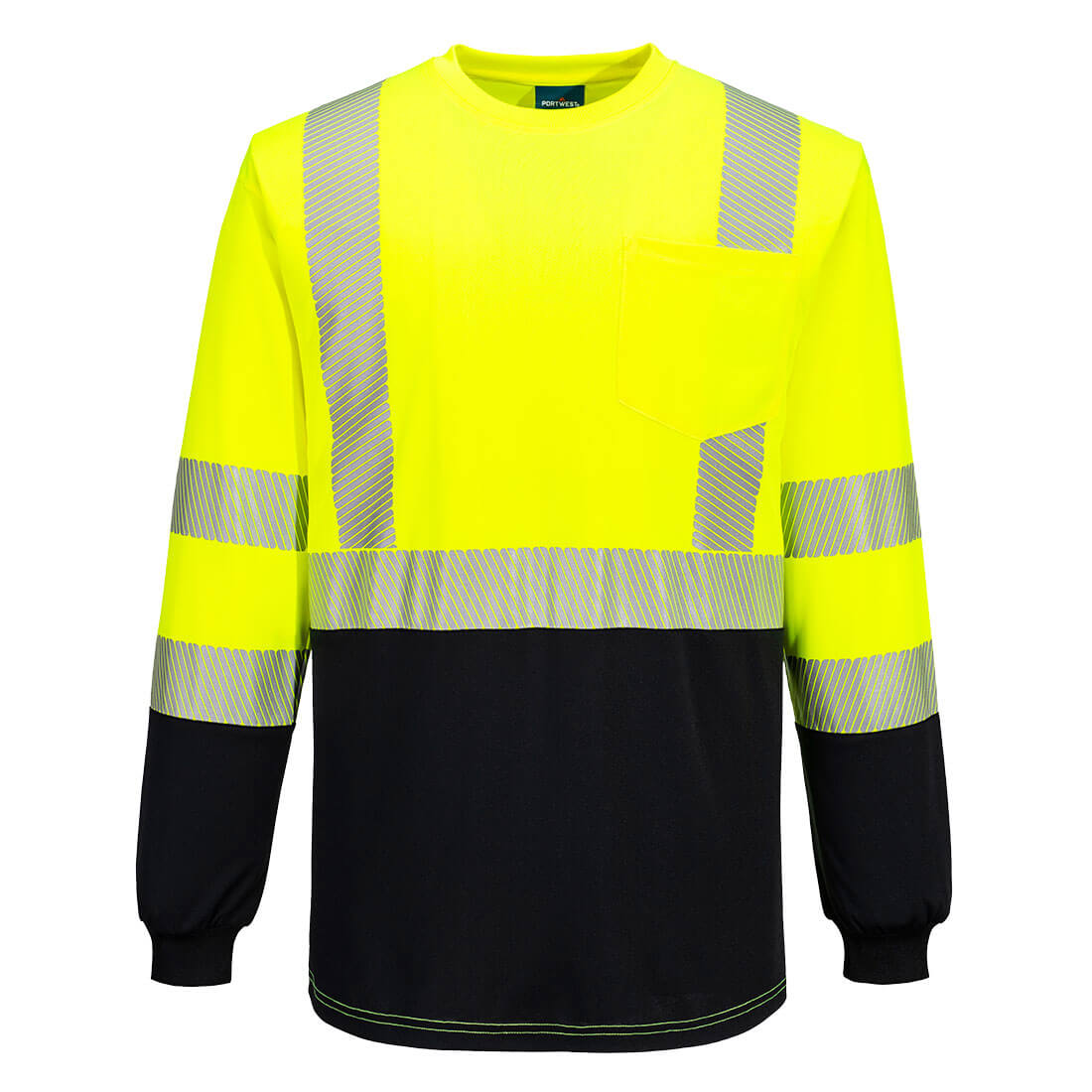 Portwest Hi-Vis Two-Tone Short Sleeve T-Shirt - Yellow/Black - S197 2X-Large / Yellow/Black - Overlook Boots