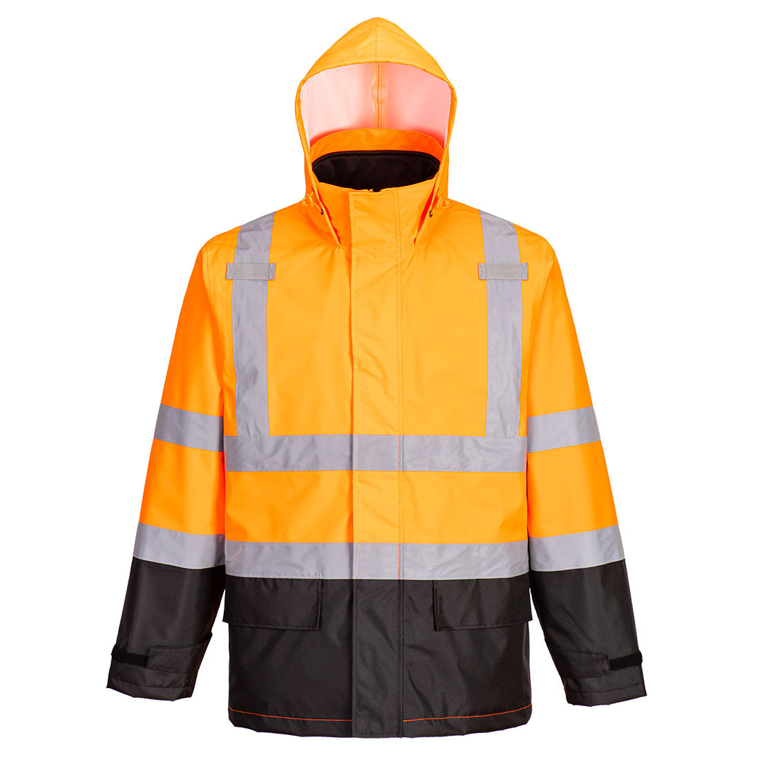 Portwest Hi-Vis 3-in-1 Contrast Traffic Jacket - Orange/Black - S362 S - Overlook Boots