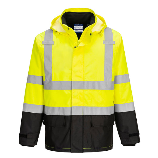 Portwest Hi-Vis 3-in-1 Contrast Traffic Jacket - Yellow/Black - S362 S - Overlook Boots