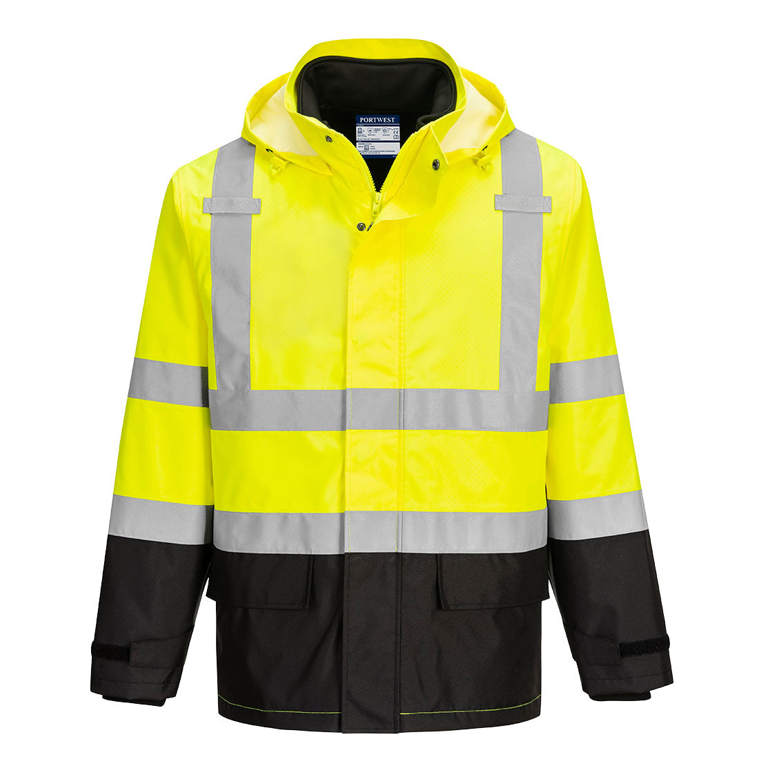 Portwest Hi-Vis 3-in-1 Contrast Traffic Jacket - Yellow/Black - S362 S - Overlook Boots