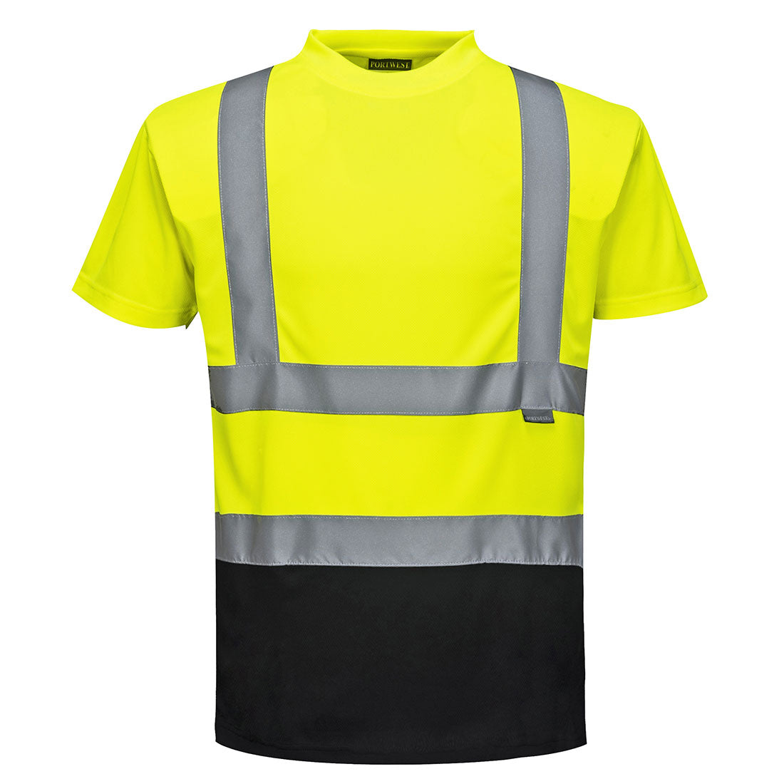 Portwest Hi-Vis Two-Tone Contrast T-Shirt - Yellow/Black - S378 2X-Large / Yellow/Black - Overlook Boots