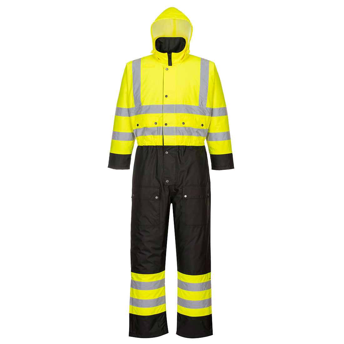 Portwest Hi-Vis Contrast Winter Coverall - Yellow/Black - S485 S - Overlook Boots