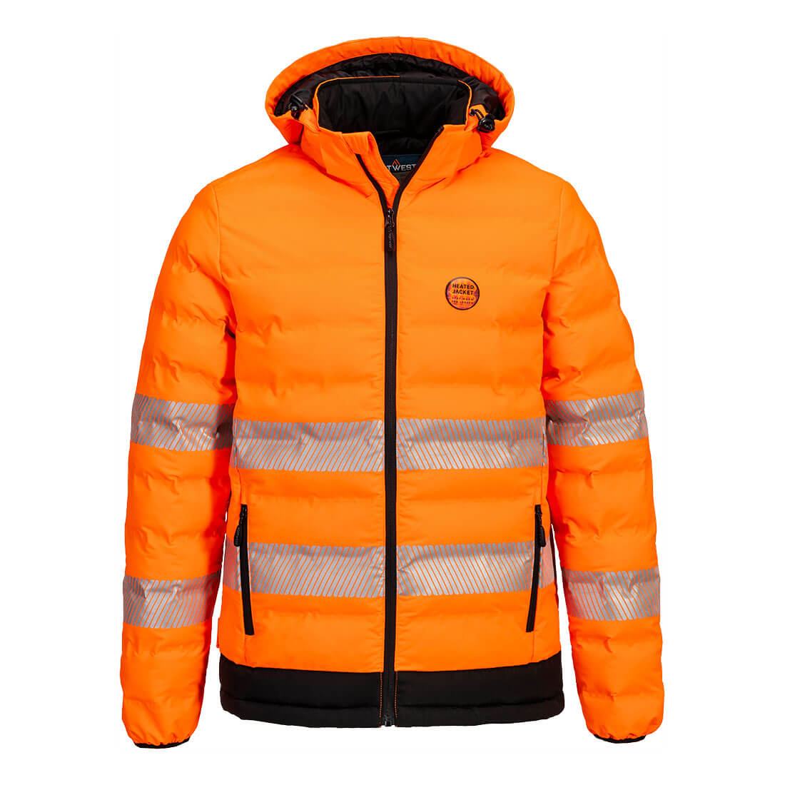 Portwest Hi-Vis Ultrasonic Heated Tunnel Jacket - Orange/Black - S548 Small - Overlook Boots