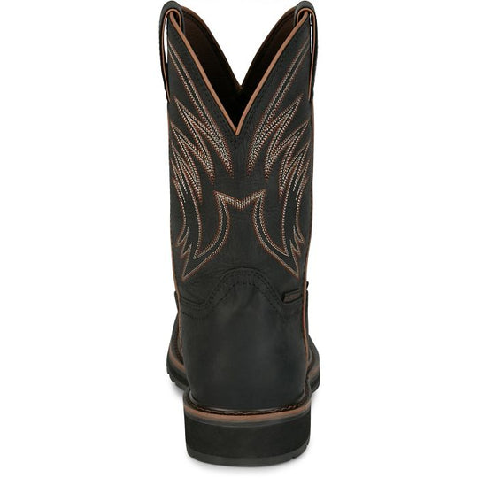 Justin Men's Widowmaker 11" Steel Toe WP Western Work Boot - Black - SE4241 - Overlook Boots