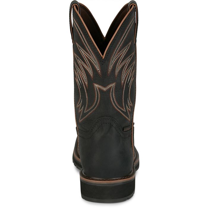 Justin Men's Widowmaker 11" Steel Toe WP Western Work Boot - Black - SE4241