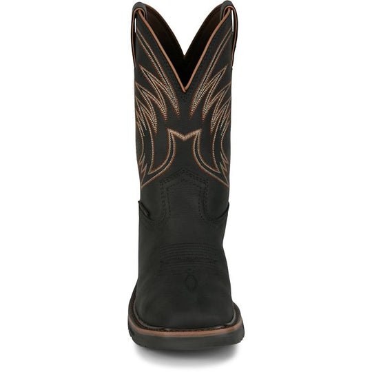 Justin Men's Widowmaker 11" Steel Toe WP Western Work Boot - Black - SE4241 - Overlook Boots