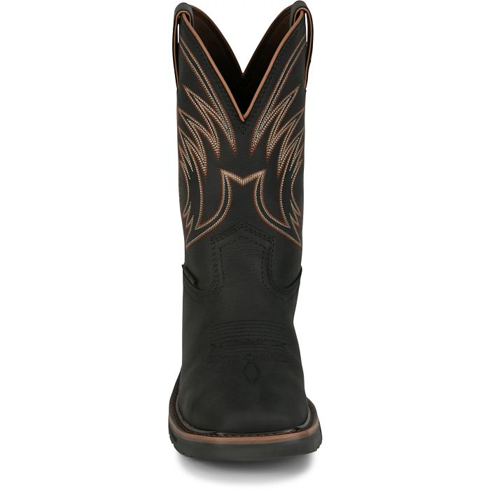 Justin Men's Widowmaker 11" Steel Toe WP Western Work Boot - Black - SE4241