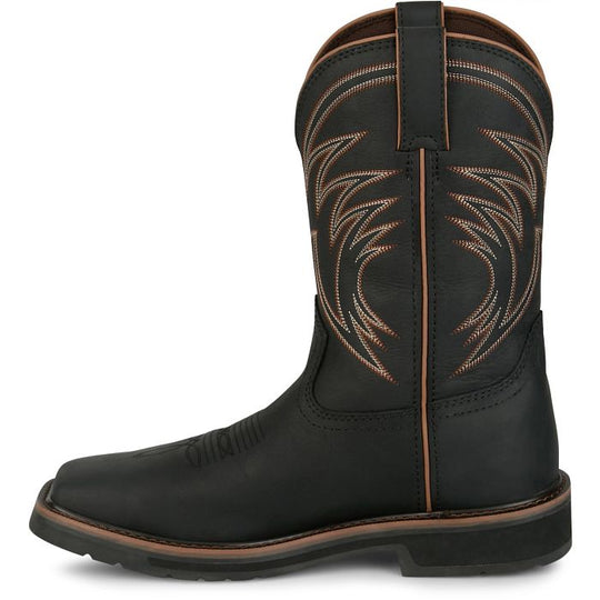 Justin Men's Widowmaker 11" Steel Toe WP Western Work Boot - Black - SE4241 - Overlook Boots