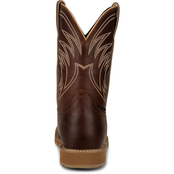 Justin Men's Daywork 11" Steel Toe Waterproof Western Work Boot - Pecan - SE4243