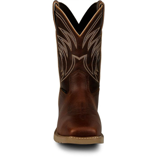 Justin Men's Daywork 11" Steel Toe Waterproof Western Work Boot - Pecan - SE4243 - Overlook Boots