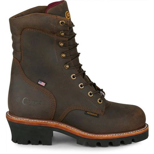 Chippewa Men's Super Logger 9" Steel Toe Waterproof 400G Logger Work Boot - Brown - SL5405 - Overlook Boots