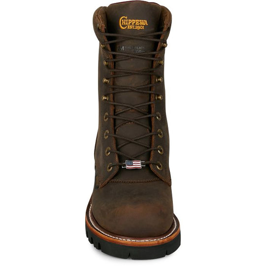 Chippewa Men's Super Logger 9" Steel Toe Waterproof 400G Logger Work Boot - Brown - SL5405 - Overlook Boots