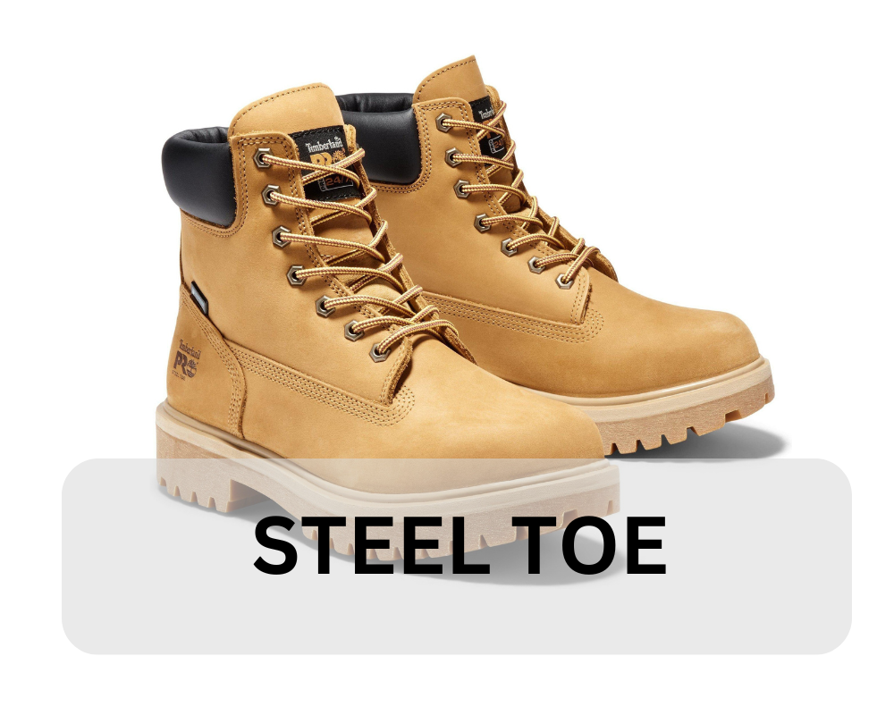 A pair of yellow Steel Toe Boots