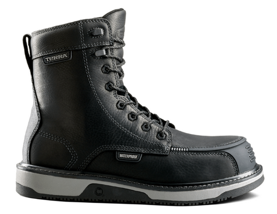 Terra Men's Ironstone 8" Composite Toe Waterproof Safety Work Boot - Black - 839FBK