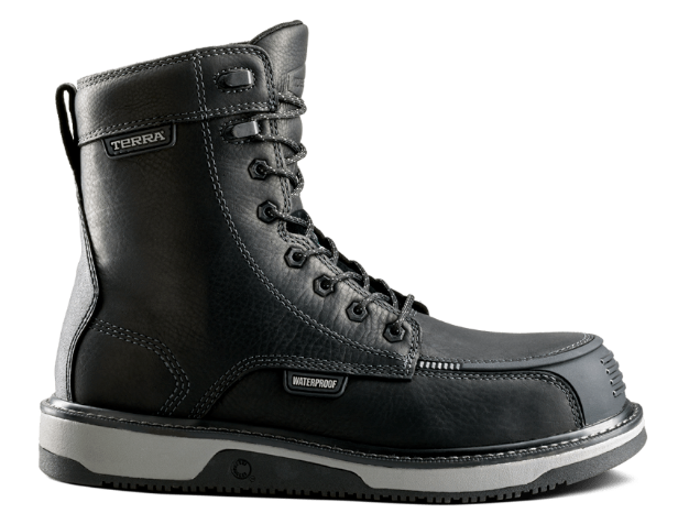 Terra Men's Ironstone 8" Composite Toe Waterproof Safety Work Boot - Black - 839FBK 7 / Wide / Black - Overlook Boots