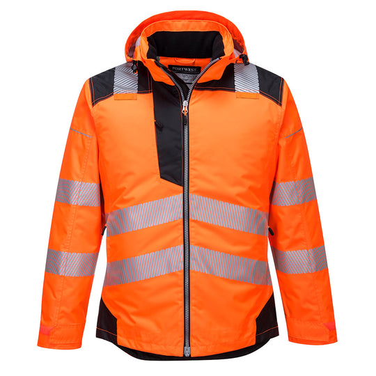 Portwest PW3 Hi-Vis Winter Jacket - Orange/Black - T400 S - Overlook Boots