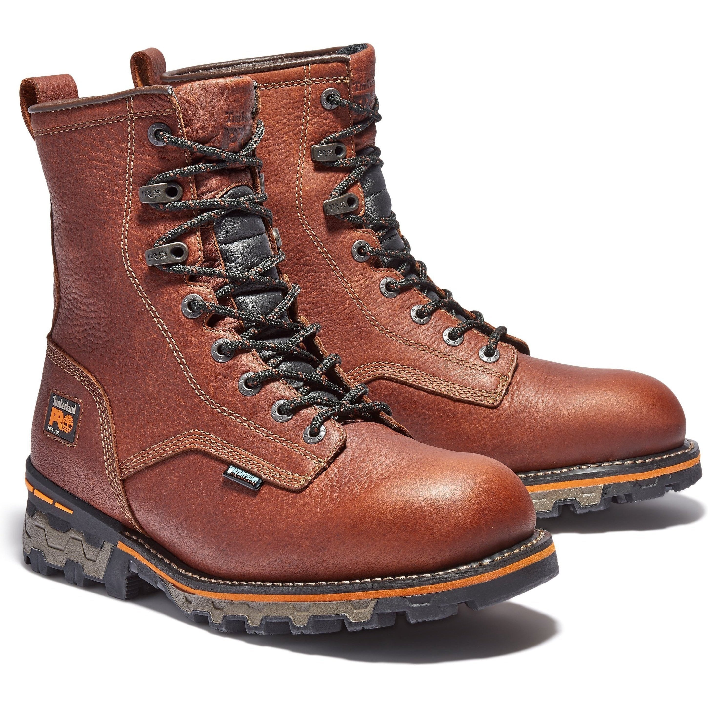 Timberland PRO Men's Boondock 8" Soft Toe Waterproof Work Boot - TB11113A210 7 / Medium / Brown - Overlook Boots
