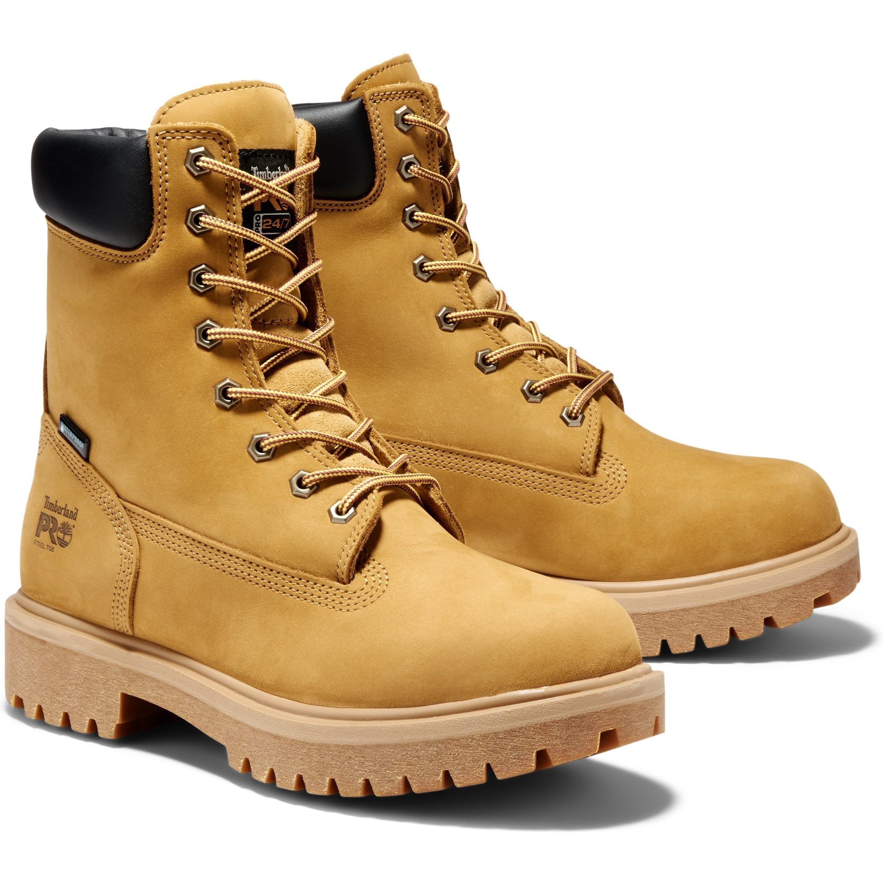 Timberland PRO Men's Direct Attach 8" WP Ins Stl Toe Work Boot TB126002713 7 / Medium / Wheat Nubuck - Overlook Boots