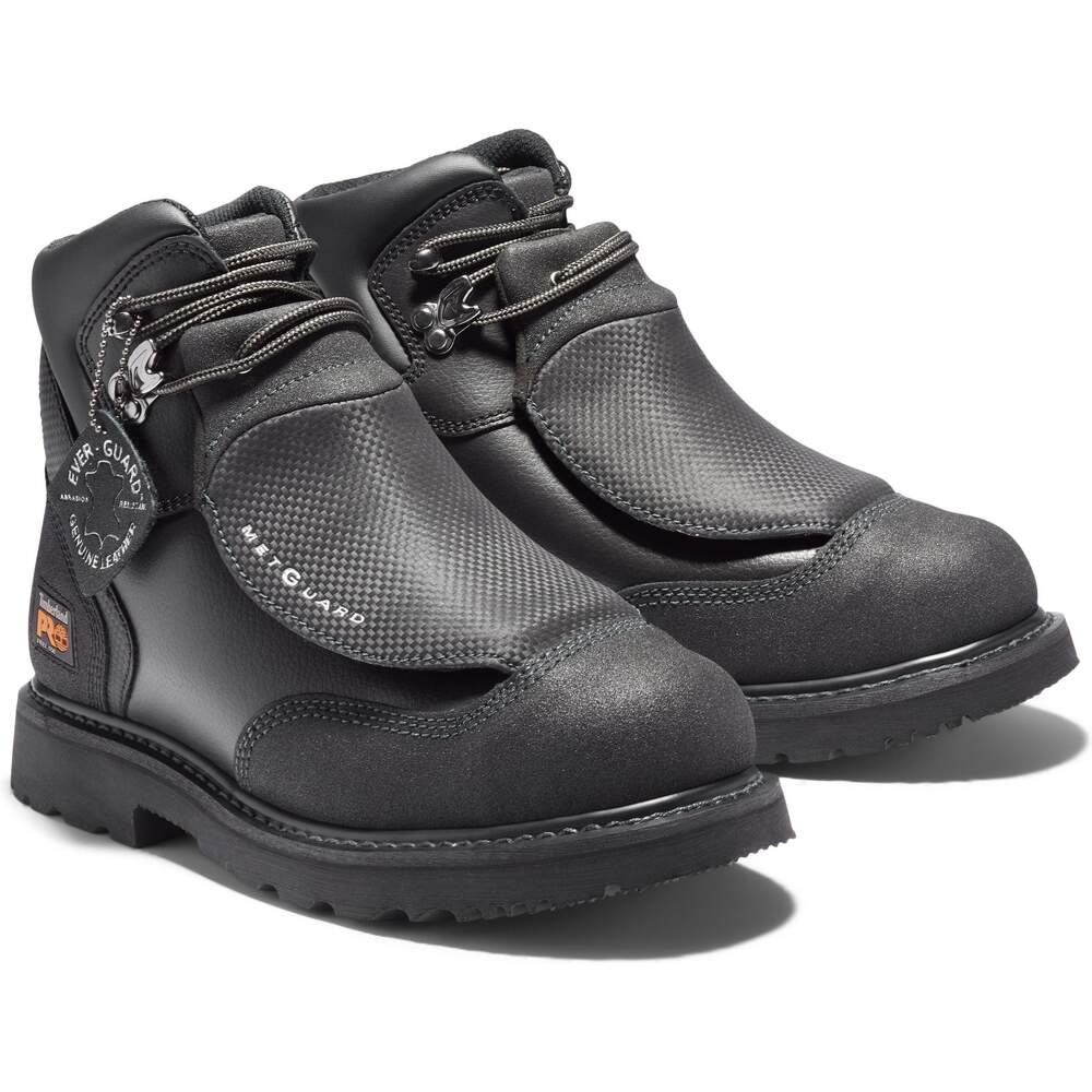 Timberland PRO Men's 6" Stl Toe Extnl Metguard Work Boot- TB040000001 7 / Medium / Black - Overlook Boots