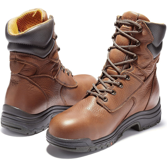 Timberland PRO Men's TiTAN 8" Alloy Toe Waterproof Work Boot Brown TB147019210 - Overlook Boots