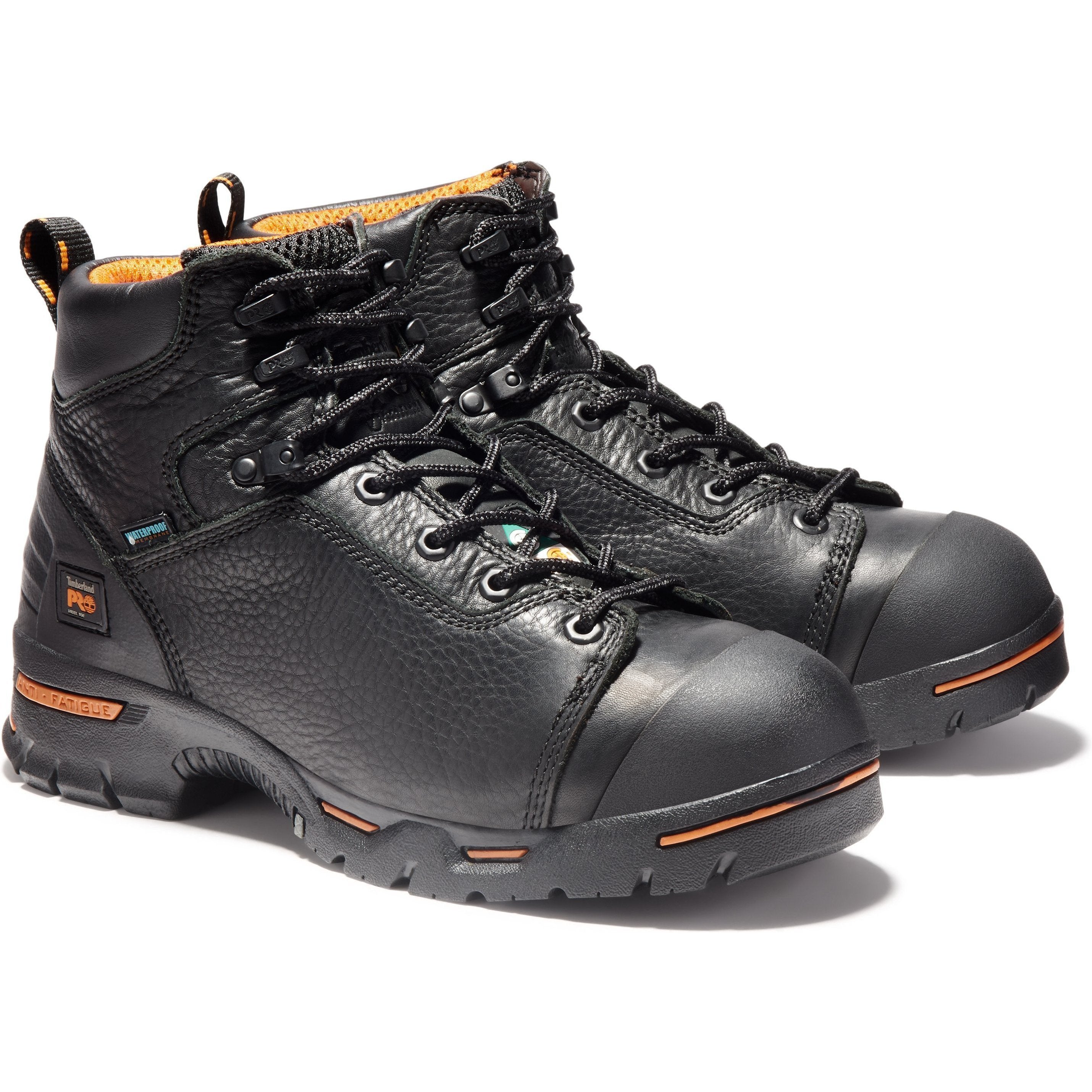 Timberland PRO Men's Endurance 6" Steel Toe WP Work Boot - TB147592001 7 / Medium / Black - Overlook Boots