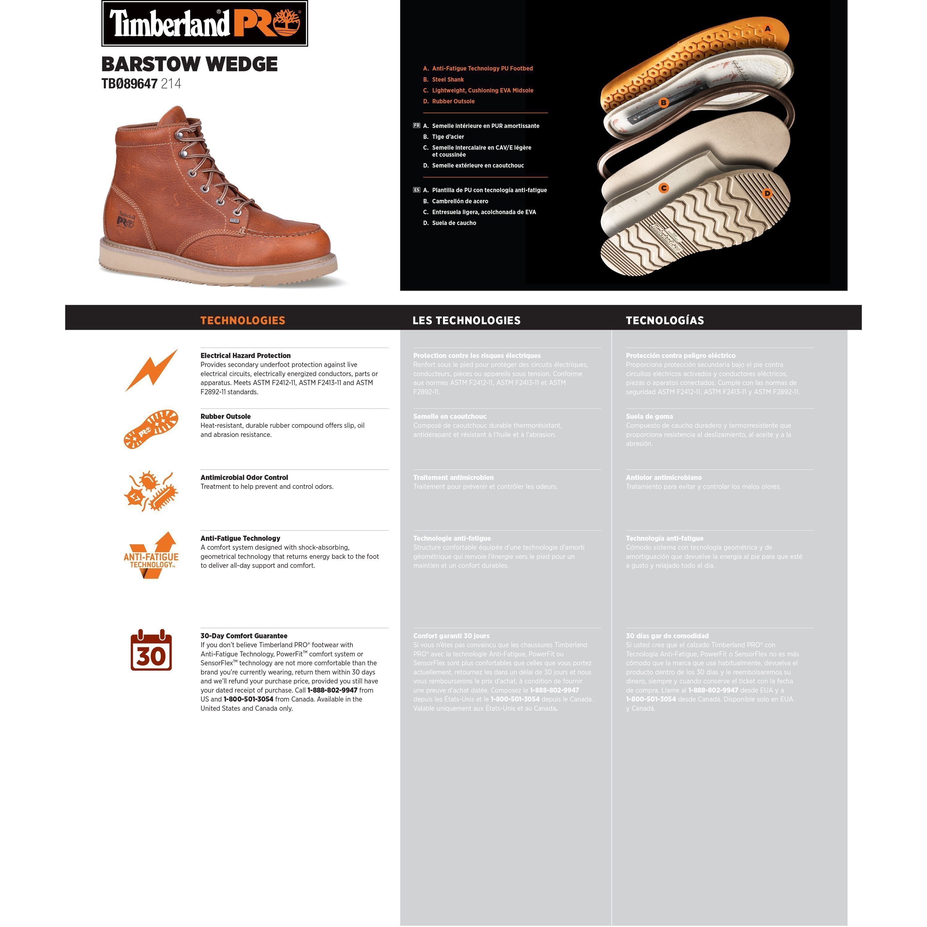 Timberland PRO Men's Barstow Wedge 6" Soft Toe Work Boot - TB189647214  - Overlook Boots