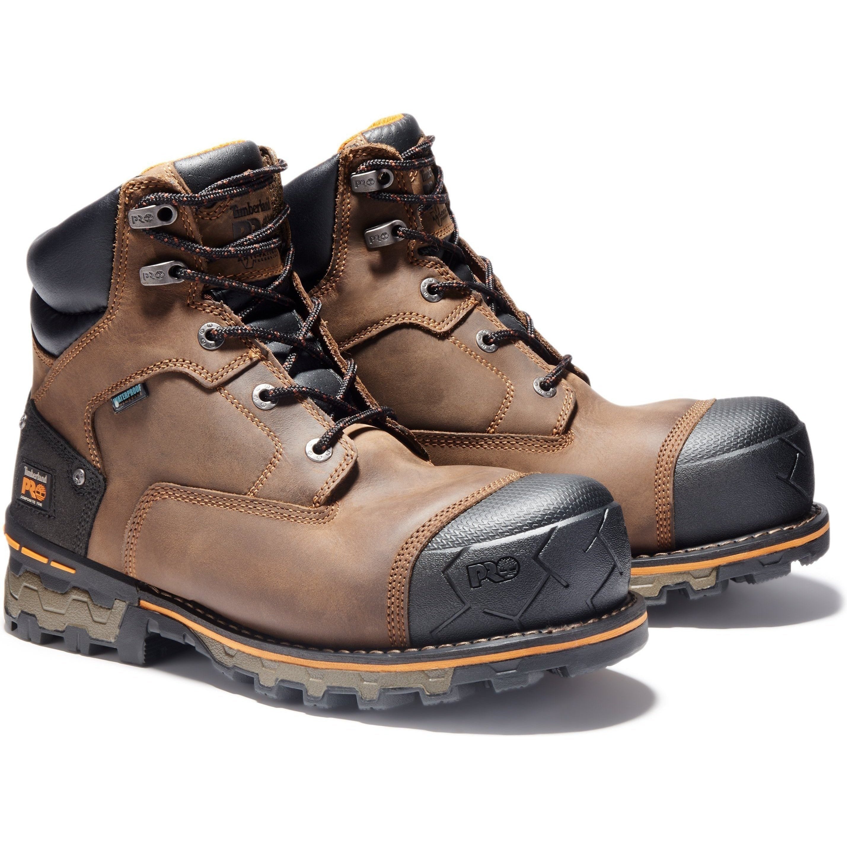 Timberland PRO Men's Boondock 6" Comp Toe WP Work Boots - TB192615214 7 / Medium / Brown Oiled Distressed - Overlook Boots