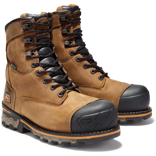Timberland PRO Men's Boondock 8" Composite Toe Waterproof Work Boot - TB192671214 7.0 / Medium / Brown Oiled Distressed - Overlook Boots