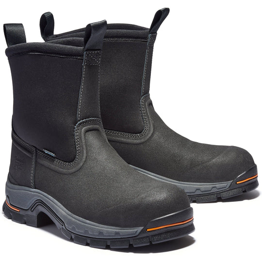 Timberland PRO Men's 8" Alloy Toe Waterproof Pull-on Work Boot - TB1A1AXG001 3.5 / Medium / Black - Overlook Boots