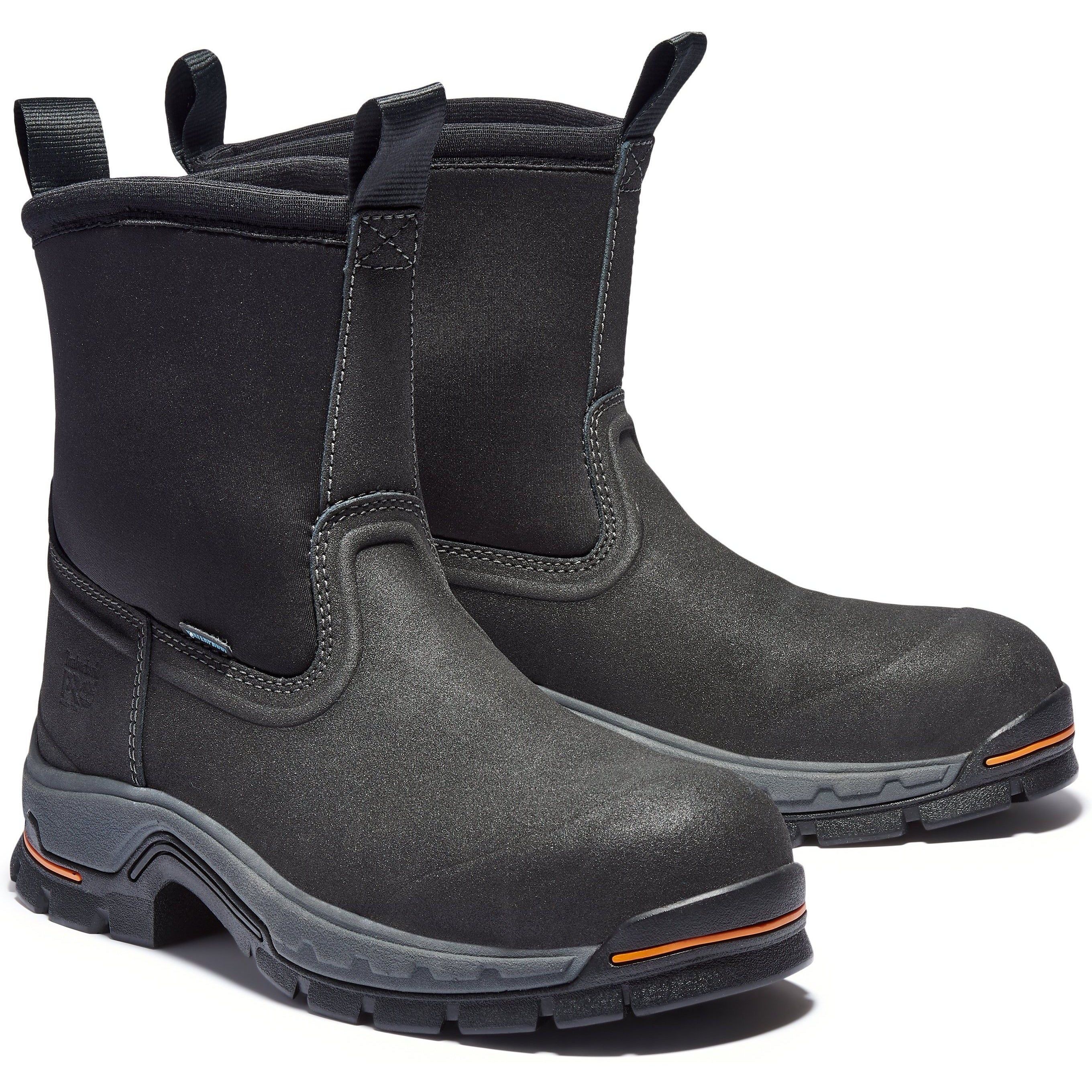 Timberland PRO Men's 8" Alloy Toe WP Pull-on Work Boot - TB1A1AXG001 7 / Medium / Black - Overlook Boots