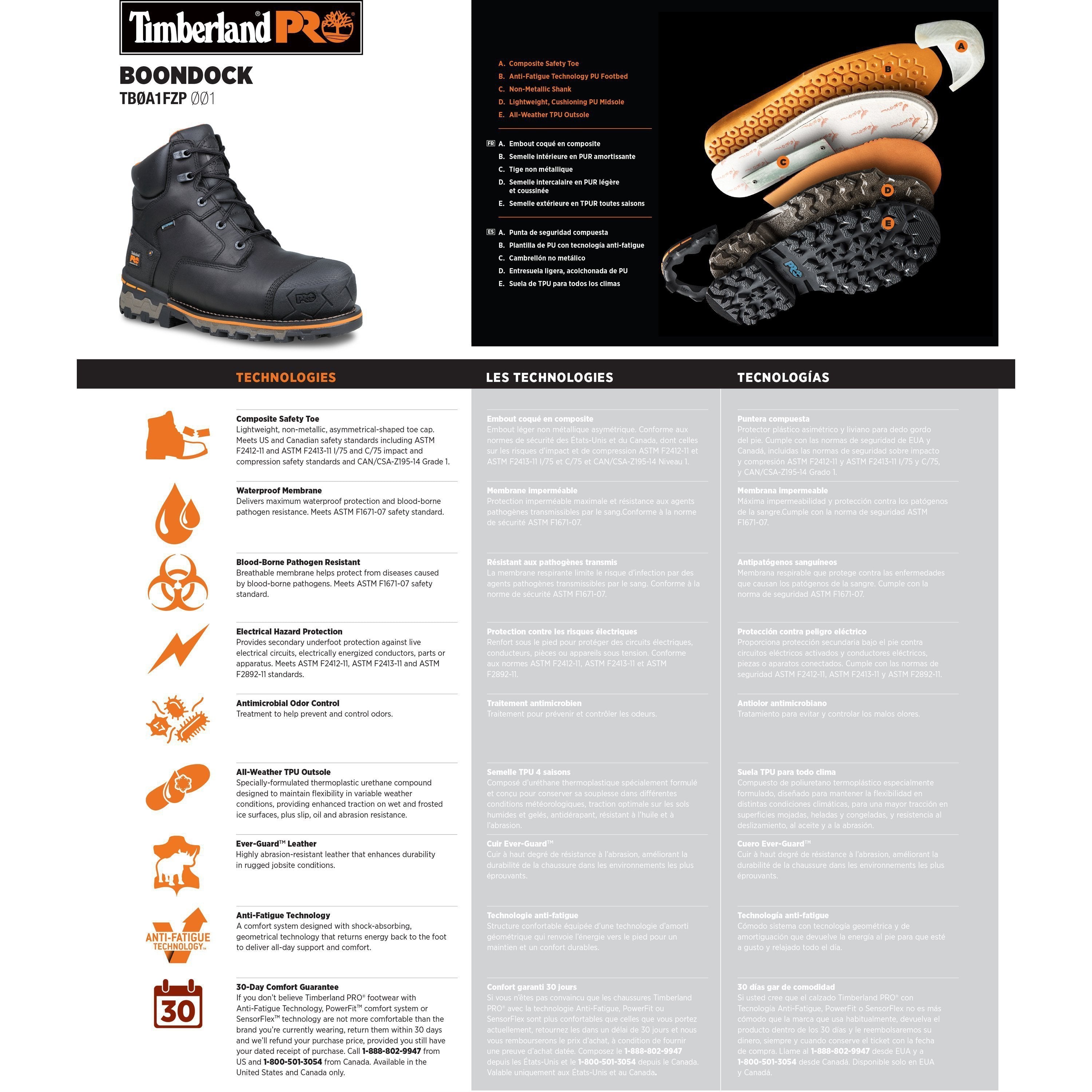 Timberland PRO Men's Boondock 6" Composite Toe Waterproof Work Boot TB1A1FZP001 - Overlook Boots