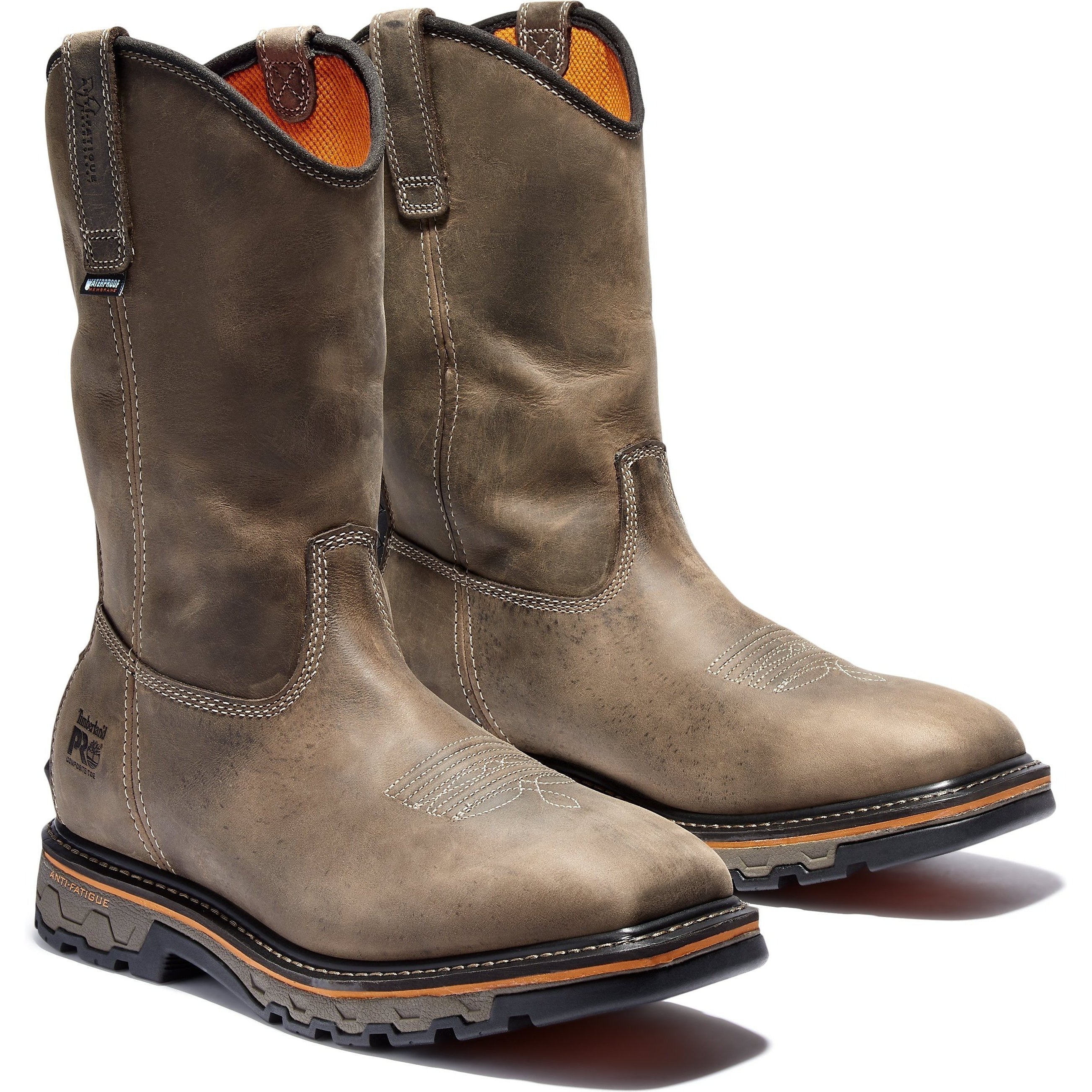 Timberland Pro Men's True Grit Soft Toe WP Western Work Boot- TB1A24AJ214 7 / Medium / Brown - Overlook Boots