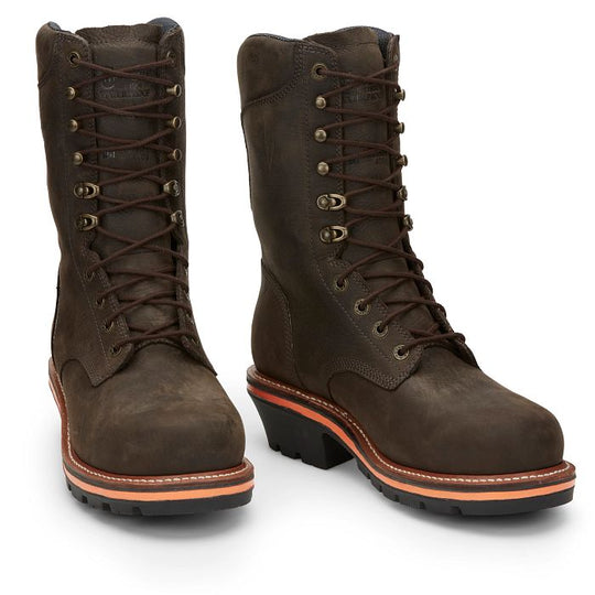 Chippewa Men's Thunderstruck 10" Soft Toe Work Boot - Brown - TH1032  - Overlook Boots