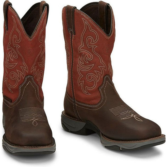 Tony Lama Men's Junction 11' Steel Toe Waterproof Western Work Boot -Brown- RR3352 - Overlook Boots