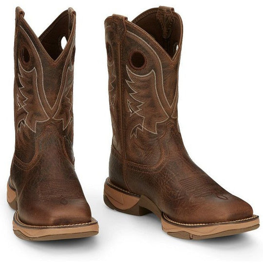 Tony Lama Men's Rasp 11" Square Toe Waterproof Western Work Boot- Brown- RR3364 - Overlook Boots