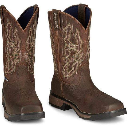 Tony Lama Men's Anchor 11' Composite Toe Waterproof Western Work Boot -Brown- TW3415 - Overlook Boots