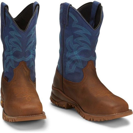 Tony Lama Men's Roustabout 11' Steel Toe Waterproof Western Work Boot -Brown- TW5010 - Overlook Boots
