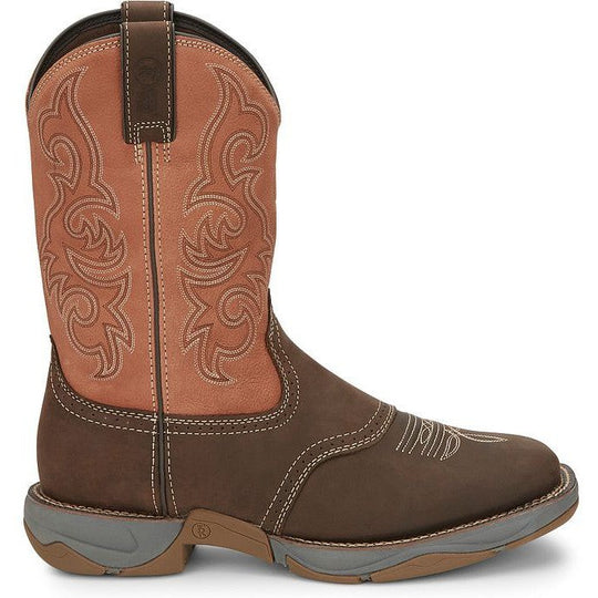 Tony Lama Men's Junction 11' Square Toe Waterproof Western Work Boot -Brown- RR3351 - Overlook Boots